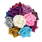 Wedding decoration shiny PE foam rose artificial flower