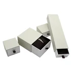 Wholesale hot stamping paper cardboard gift packaging custom logo white sliding drawer luxury jewellery box for bracelet