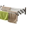Stainless Steel Wall Mounted Collapsible Laundry Folding Clothes Drying Rack 60 Pound Capacity Space Saver Racks