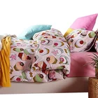 soft and silky pink color cotton bed sheets bedding set for home