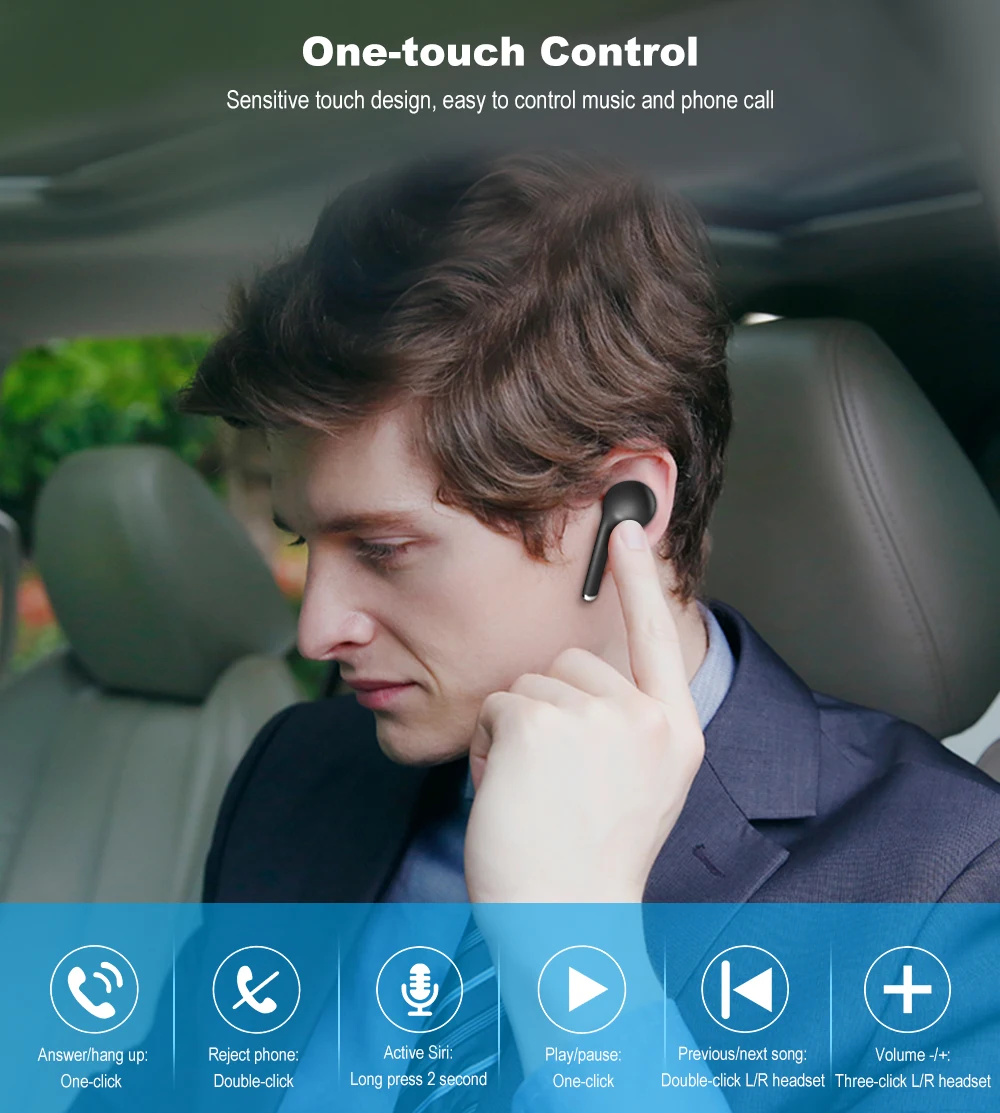 TW50 In Ear Bluetooth Earphone TWS Bluetooth V5.0 Wireless Headphone for Xiaomi Huawei - ANKUX.COM