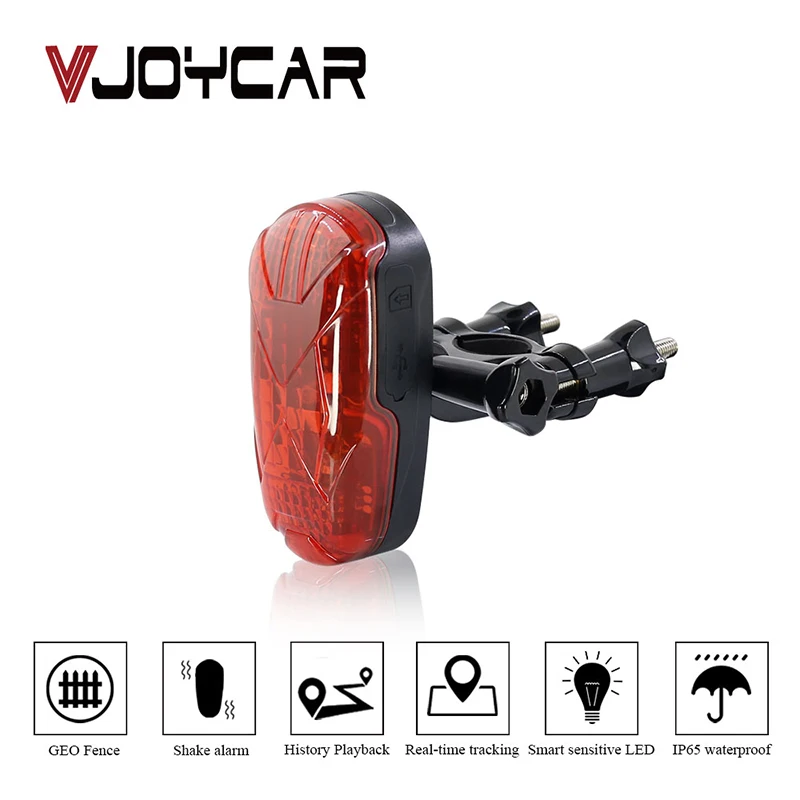 VJOYCAR mini bike gps bicycle tail light TK906 gps tracker bike for renting company gps locator