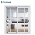 Aluminium finished 3 panel glass entry sliding doors China