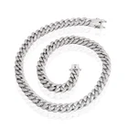 Fashion 12mm 18inch Hip Hop Plating White Gold Diamond Iced Out Necklace Chain Men Design