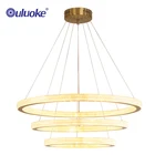 Large adjustable indoor custom post modern bedroom 3 circle round led pendant light for home