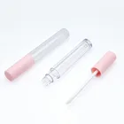 Popular style 4ml cylinder shape lip glaze container packaging matte pink round lipgloss tube