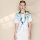 Custom Custom Print Silk Scarves Foulards En Soie Femme