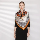 Wholesale Custom Polyester Scarf Square Silk Shawl For Women