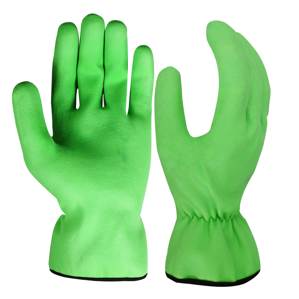15g 绿色丁腈薄泡沫白色尼龙衬里氨纶手套丁腈彩色全镀膜司机手套