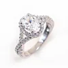 KENTURAY wholesale 925 sterling silver bridal jewelry set oval diamond eternity wedding ring