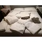 Hand embroidery linen table cloth square hand embroidered table cover