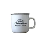 Silk Ceramic Silk Screen Printing Custom Enamel Mug White Mugs Ceramic Cup