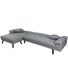 Hot Sale Fabric Wooden Frame Living Room Corner Sofa Bed With Wooden Legs