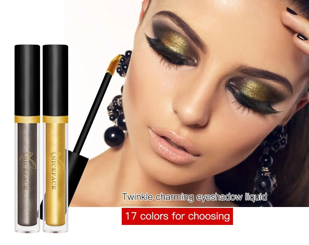amazon hot sale 17-Color Glitter Charming Eyeshadow Liquid Twinkle Liquid Eyeshadow