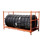 foldable and durable heavy duty tire storage stillage pallet cage