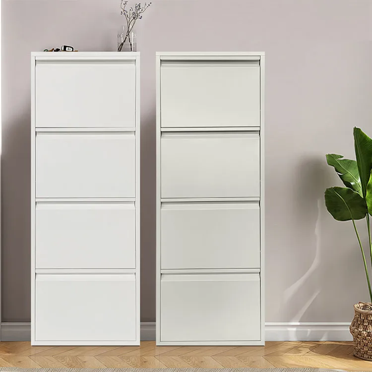 factory steel furniture simple design 4 layers locked shoe rack cabinet Shoe Storage Cabinet Metal Shoe rack