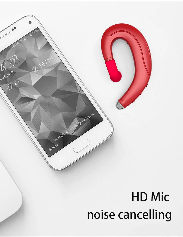 F88 Sports Ear Hook Handfree Bone Conduction Unilateral Headset Noise Cancelling Wireless Bluetooth V5.0 Earphone for IP Samsung - ANKUX.COM
