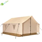 YumuQ Luxury Waterproof Glamping Cotton Canvas Wall Tent, 10' x 12' for Outdoor Camping, Travel, Family OR Military