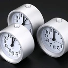high quality round aluminium no tick night light battery operated desk smart alarm clock
