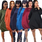 Simple Dress Simple Winter Women's Hot-selling Pure Color Loose Simple Dress Nightclub Style