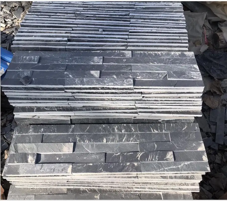 Azulejo De Piedra Negra Para Pared Exterior,Piedra Para Revestimiento