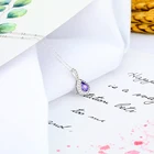 Hot Sale Purple Crystal Pendant Sterling Silver Jewelry Necklace Pendant Women Jewelry Fashion Necklace