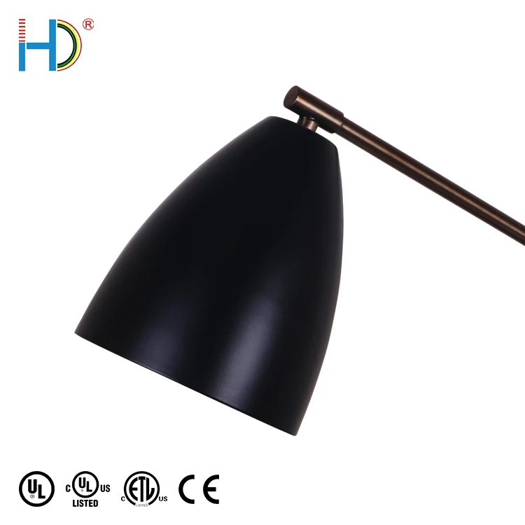 Vintage Retro Usb Port Bankers Matte Black Shade Table Lamp For Hotel