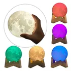 Amazon ebay hot selling creative gift USB LED Night Light 3d moon lamp color and brightness changeable