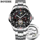Brand BOYZHE Fashion Tourbillion Moon Phase Automatic Men Watches tourbillon watch mechanical