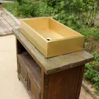 Dark Colored Hand Painting Washbasin Boat Shape Sink