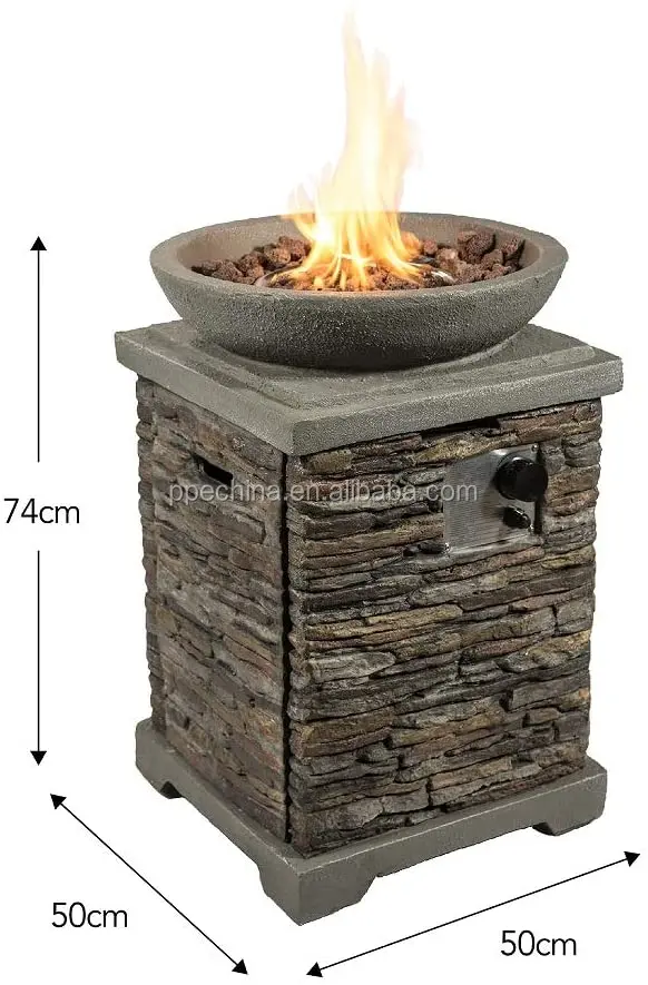 Standing outdoor gas stove stone heating fireplace fire pits