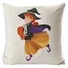 Witch Switched the Swiss Wristwatches Printed Square Shape Cartoon Linen Cushion Covers
