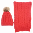 best seller 100% acrylic jacquard winter pompom beanie hat and scarf set for women