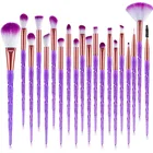 20 Pcs Professional Blending Brush Face Foundation Brush Eyeshadow Fan Lip Eyebrow Eyeliner Eyelash Crystal Make Up Brush