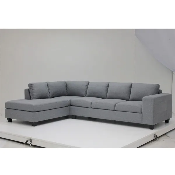 Wholesale large size gray sectional corner sofa with chaise