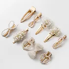 Factory Direct Eco-Friendly Hair Grips Fashion Multi-Design Imitation Pearl Hair Pins Gold Clips
