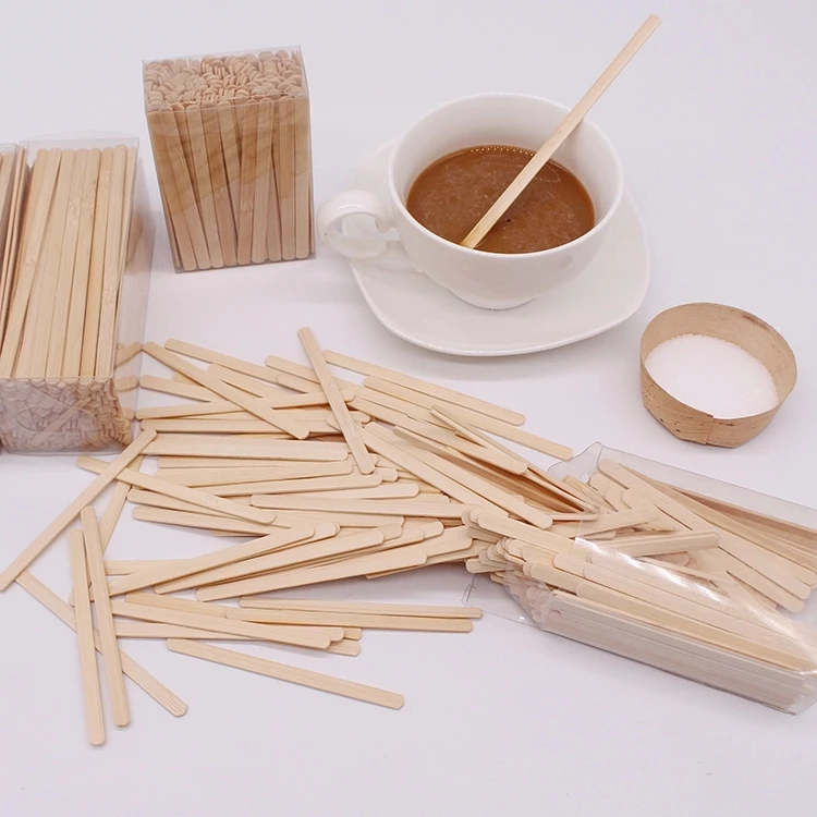 Food Grade Non-Stick Wood Stirrers Wooden Coffee Stick Stirrer With Logo