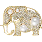 Elephant pearl vintage decorative pattern sweater with antique collar and cardigan brooch jewelry animal brooch