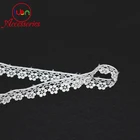 Chemical beaded embroidery border lace trim with flower