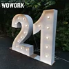 3d solid industrial outside vintage Metal Industrial giant Marquee letter Light 21 with LED RGB bulb
