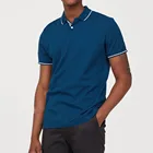Custom Style Navy Blue Polo Tee Printing /Embroidered Logo Dry Fit Poloshirt Button Design Polo t shirt Men