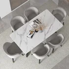 Light luxury rock plate modern simple ins style rectangular marble dining table rock table for kitchen room