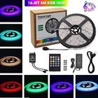 5m Smd Led Strip 5050 Rgb Ip65 Waterproof 300 Led Tape Light 24 Key Remote 12v 6a Power Supply Kit