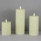 Candles Wax Home Decor Ivory Electronic Flameless Candles Wax With Flickering Flame