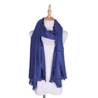 2019 Wholesale Plain Colour Yarn Dye Excellent Quality Oversize Women Cashmere Scarf With Four Sides Feather