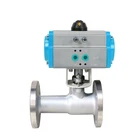 DN50 2 inch 12V 24V CF8 Stainless Steel Pneumatic Actuator flange Pneumatic Integrated Ball Valve