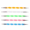 Ball Shape Styluses Dotting Tool Set for Embossing Pattern Clay Sculpting Nail Art 2 ways Swirl Marbleizing Steel Dotting Pen