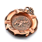 Antique Copper Thailand Lucky Elephant Souvenir Metal Smoking Ashtray