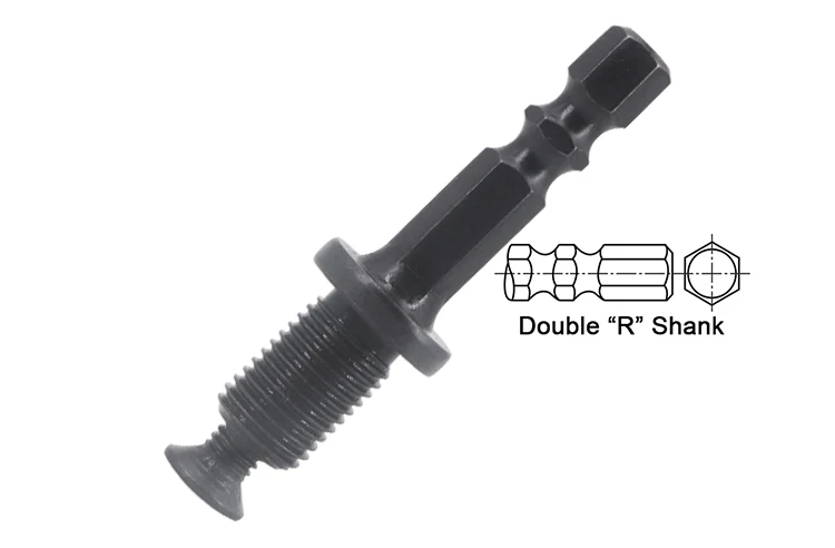 1/4" Hex Shank to 3/8"-24UNF Male Thread Reverse Screw Adapter for Keyless Drill Chuck