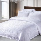 Phoenix Pattern White Jacquard Satin Wholesale 100% Cotton Hotel Bedding Sets